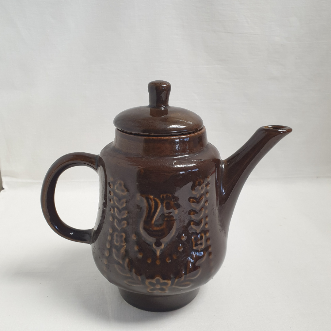 Чайник заварочный "Волгоград", керамика, 1 литр. Винтаж, СССР.. Картинка 1